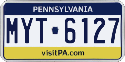 PA license plate MYT6127