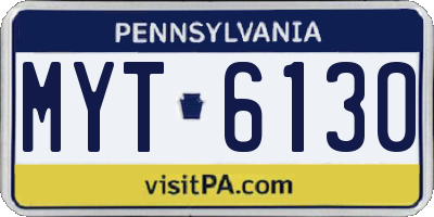 PA license plate MYT6130