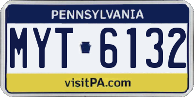 PA license plate MYT6132