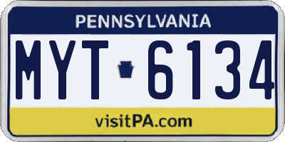 PA license plate MYT6134