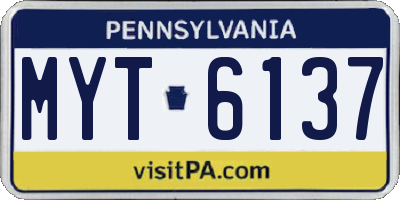 PA license plate MYT6137