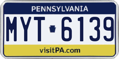 PA license plate MYT6139