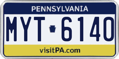 PA license plate MYT6140