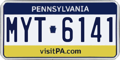 PA license plate MYT6141
