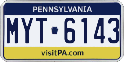 PA license plate MYT6143