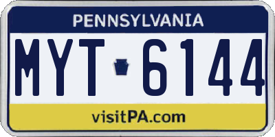 PA license plate MYT6144