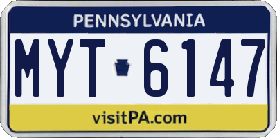 PA license plate MYT6147
