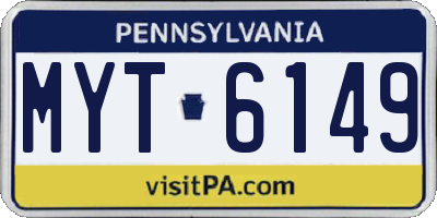 PA license plate MYT6149