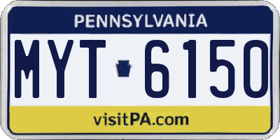 PA license plate MYT6150