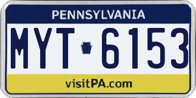 PA license plate MYT6153