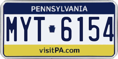 PA license plate MYT6154