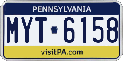 PA license plate MYT6158