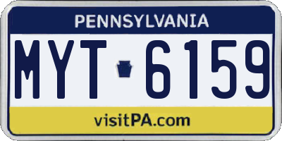 PA license plate MYT6159