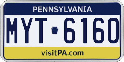 PA license plate MYT6160