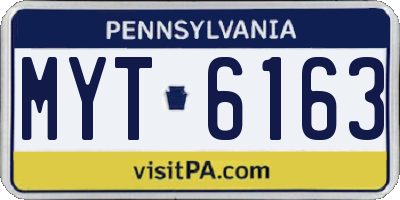 PA license plate MYT6163