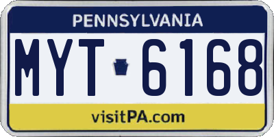 PA license plate MYT6168