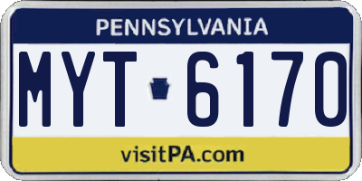 PA license plate MYT6170