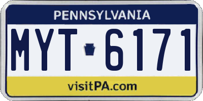 PA license plate MYT6171