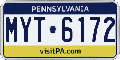 PA license plate MYT6172