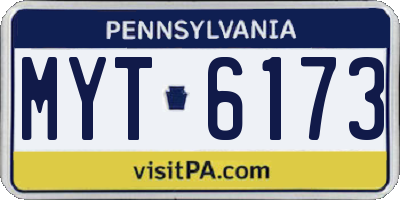PA license plate MYT6173