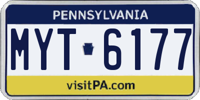 PA license plate MYT6177