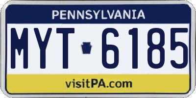 PA license plate MYT6185