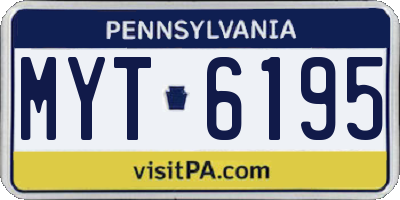 PA license plate MYT6195