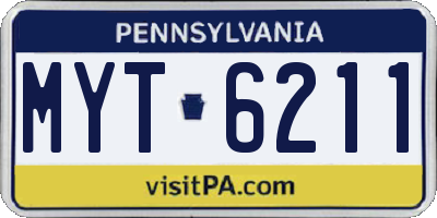 PA license plate MYT6211