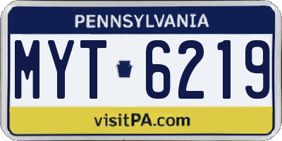 PA license plate MYT6219