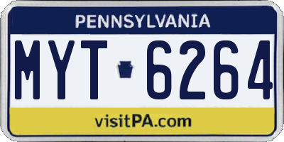 PA license plate MYT6264