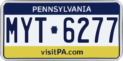PA license plate MYT6277