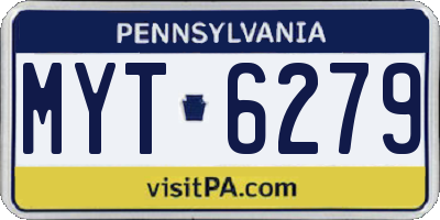 PA license plate MYT6279