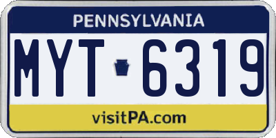 PA license plate MYT6319