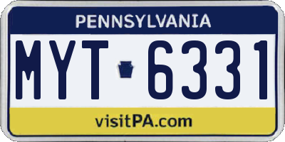 PA license plate MYT6331