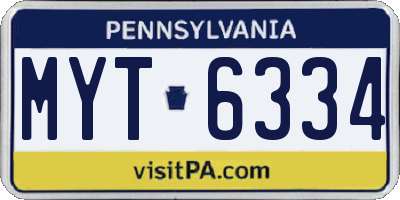 PA license plate MYT6334