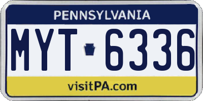 PA license plate MYT6336