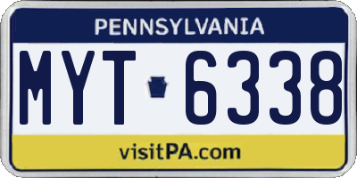 PA license plate MYT6338