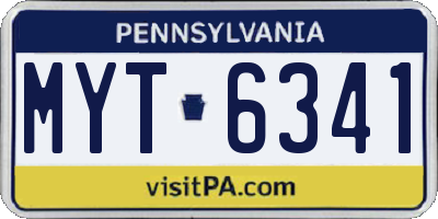 PA license plate MYT6341