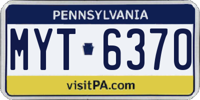 PA license plate MYT6370