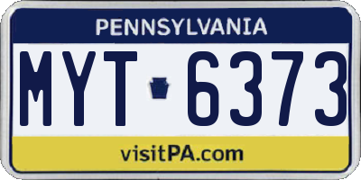 PA license plate MYT6373