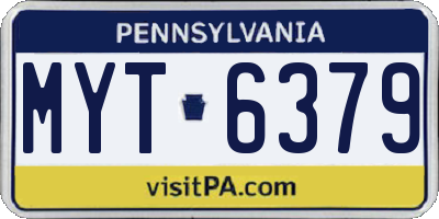 PA license plate MYT6379