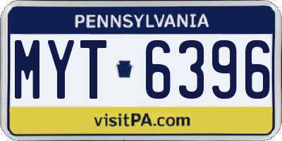 PA license plate MYT6396