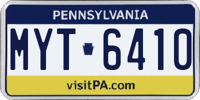 PA license plate MYT6410