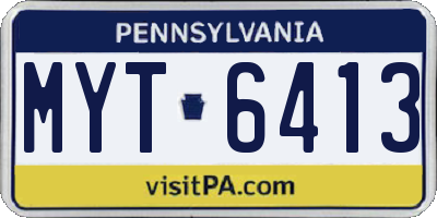 PA license plate MYT6413