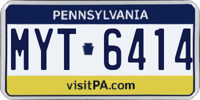 PA license plate MYT6414