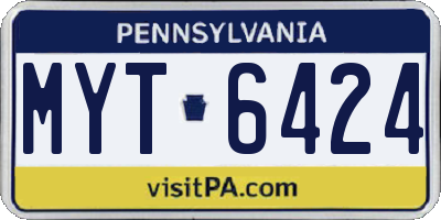 PA license plate MYT6424