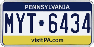 PA license plate MYT6434