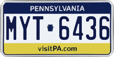 PA license plate MYT6436