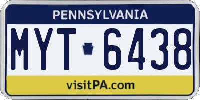 PA license plate MYT6438