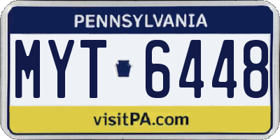 PA license plate MYT6448